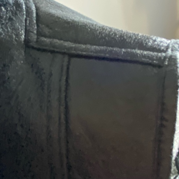 RW& Co. Dk.Brown Faux Leather Wool Blend Textured Career Office Vest- Sz-S - Picture 10 of 15